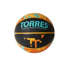 Мяч баскетбольный TORRES TT резина нейлон,черный мультиколор р.7