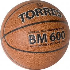 Мяч баскетбольный TORRES BM600 цвет тёмно-коричневый, черный, размер 6