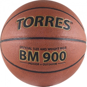Мяч баскетбольный TORRES BM900, цвет темно-оранжевый, черный, размер 6
