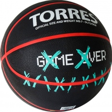 Мяч баскетбольный TORRES Game Over, цвет черный, размер 7
