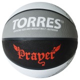 Мяч баскетбольный TORRES Prayer, цвет серый, черный, красный, размер 7