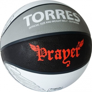 Мяч баскетбольный TORRES Prayer, цвет серый, черный, красный, размер 7