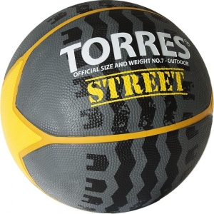 Мяч баскетбольный TORRES Street  цв.серый желтый белый р.7
