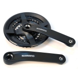 Система Shimano, 175 мм, под квадрат, 48/38/28 с защитой, цвет черный