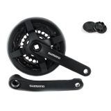 Система Shimano, 175 мм, под квадрат, 48/38/28 с защитой, цвет черный