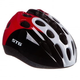Велошлем STG , модель HB5-3, размер  S (48-52 см) цвет черный, красный, белый