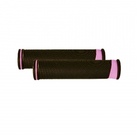Ручки руля XL-G26 резиновые чёрные с фиолетовыми вставками длиной 125 мм