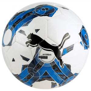 Мяч футбольный PUMA Orbita 6 MS, 32 панели, ТПУ, машинная сшивка, цвет белый, синий, размер 5