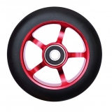 Колесо для трюкового самоката, диаметр 100мм, обод алюминиевый, анодированный с подшипником ABEC-9, цвет красный