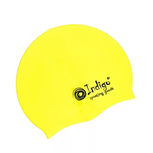 Шапочка для плавания силиконовая INDIGO SC100, однотонная, цвет желтый