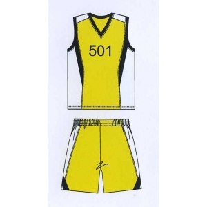 Форма баскетбольная Melior, цвет желтый, белый, черный, размер 56-194(ХХL)
