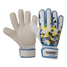 Перчатки вратарские футбольные детские Torres белый-голубой-желтый размер 7