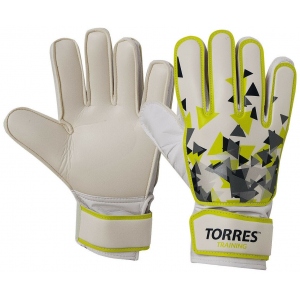 Перчатки вратарские футбольные Torres Training белый-зеленый-серый размер 8