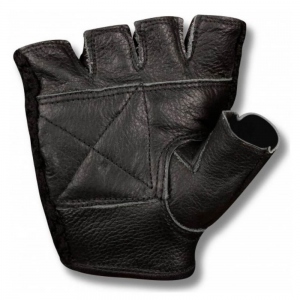 Перчатки для фитнеса сетка/кожа черный р.XXL