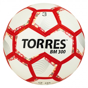 Мяч футбольный TORRES BM 300 цвет белый, серебряный, красный, размер 3
