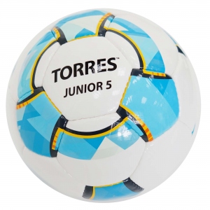 Мяч футбольный TORRES Junior-5, цвет белый, голубой, серый, размер 5