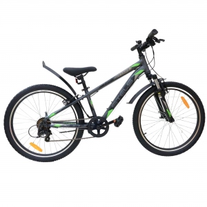 Велосипед горный Stels Navigator 400 V, 24", рама 12, цвет серый зеленый