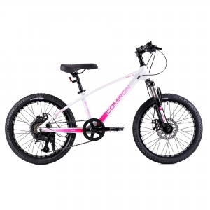 Велосипед детский COMIRON RAPID NEW, 20", цв.белый глянцевый розовый