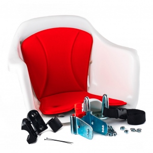 Кресло детское с креплением на руль белое с красной накладкой, 15кг, Италия (HTP)