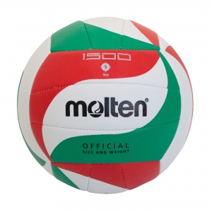 Мяч волейбольный MOLTEN 18 панелей цвет белый, красный, зеленый, размер 5