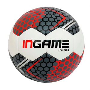 Мяч футбольный INGAME TRAINING цв.белый красный серый IFB-129 р.5