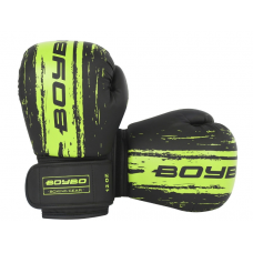 Перчатки боксерские BoyBo Stain Флекс, цвет зеленый, размер 12 OZ