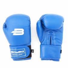 Перчатки боксерские BoyBo Basic искусственная кожа 14 OZ цвет синий