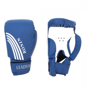 Перчатки боксерские Ronin Leader 10унций цвет синий с белыми полосами