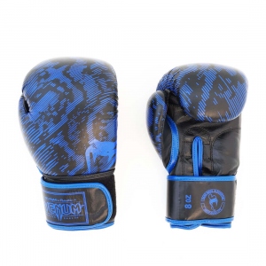 Перчатки боксерские Ronin Venum натуральная кожа, 8 унций, цвет черный-синий