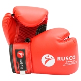 Перчатки боксерские детские Rusco Sport искусственная кожа, цвет красный 10 Oz