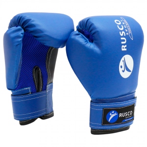 Перчатки боксерские детские Rusco Sport искусственная кожа, цвет синий 10 Oz