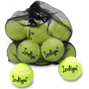 Мяч для большого тенниса INDIGO (12 штук в сетке) начальный уровень цв.желтый