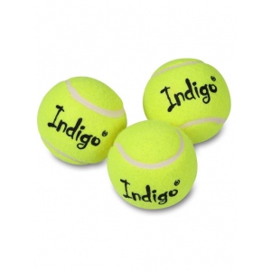 Мяч для большого тенниса INDIGO, 3 штуки в упаковке, начальный уровень, цвет желтый