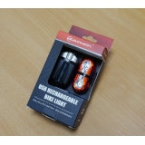 Комплект фонарей Briviga USB bike light set EBL-039+EBL-2265A, перед 380 лм + задний 40 лм.