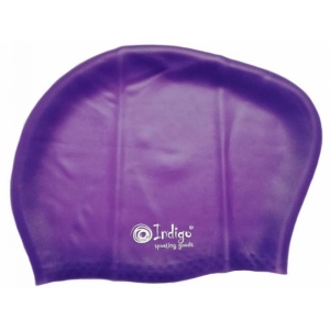 Шапочка для плавания, силикон, Indigo SC800, для длинных волос, цвет фиолетовый