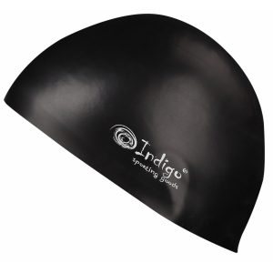 Шапочка для плавания силикон Indigo стартовая 3D форма цвет чёрный