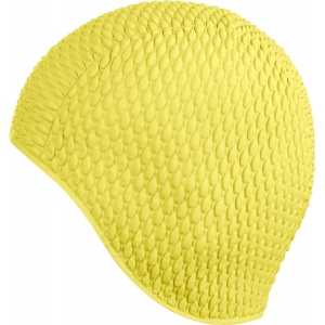 Шапочка для плавания силикон рифл Indigo SC700, для длинных волос, цвет желтый