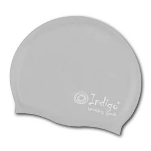 Шапочка для плавания силиконовая INDIGO SC100, однотонная, цвет серый
