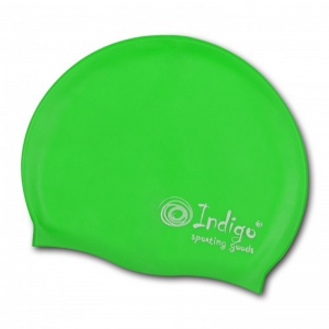 Шапочка для плавания силиконовая INDIGO SC100, однотонная, цвет салатовый