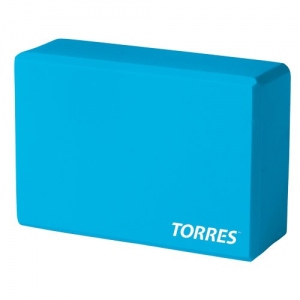 Блок для йоги Torres, размер 8*15*23см, цвет голубой