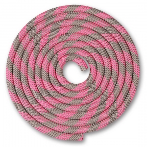 Скакалка гимнастическая утяжеленная INDIGO мультицвет цв.серо-розовый №7 2,5м 150 г.