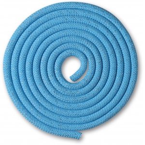 Скакалка гимнастическая утяжеленная с люрексом, цвет голубой, длина 3м, вес 180 г. 