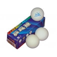 Мячи настольный теннис Double Fish 3* бесшовные цвет белый, в упаковке 3 штуки