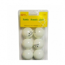 Мячи настольный теннис Ronin 2*, в блистере, цвет белый, 6 шт/упак.