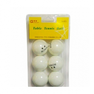 Мячи настольный теннис Ronin 2*, в блистере, цвет белый, 6 шт/упак.
