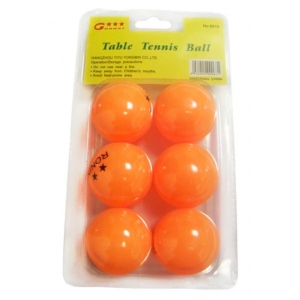 Мячи настольный теннис Ronin 2*, в блистере, цвет желтый, 6 штук в упаковке 