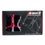 Педали 4BIKE K340, 2 пром. подшипника, 12 шипов, цвет красный для велосипеда