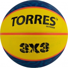 Мяч баскетбольный TORRES 3х3 Outdoor, цвет желтый синий, размер 6
