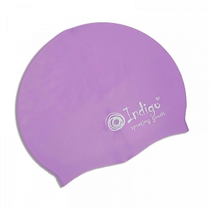 Шапочка для плавания силиконовая INDIGO SC100, однотонная, цвет фиолетовый