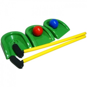 Мини гольф (2  клюшки,2 шарика,3 лунки) пластик
